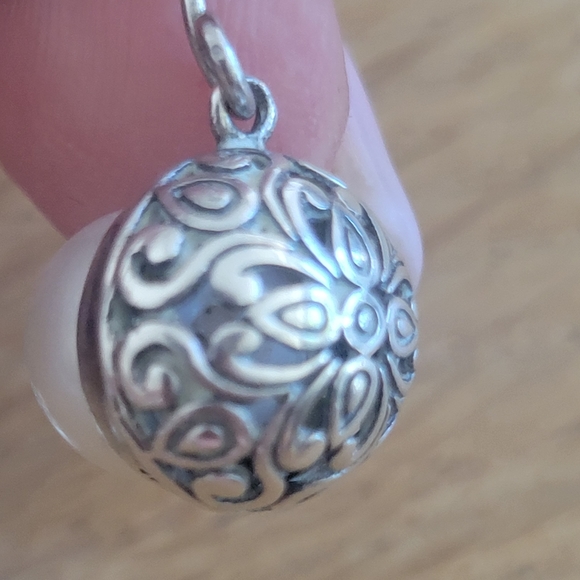 Genuine Cultured Pearl 925 Dangly Filigree Earrings - Picture 6 of 10